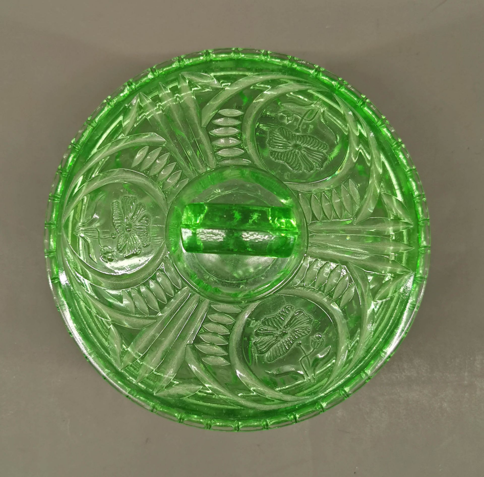 Konfektdose grünes Glas - Bild 3 aus 4