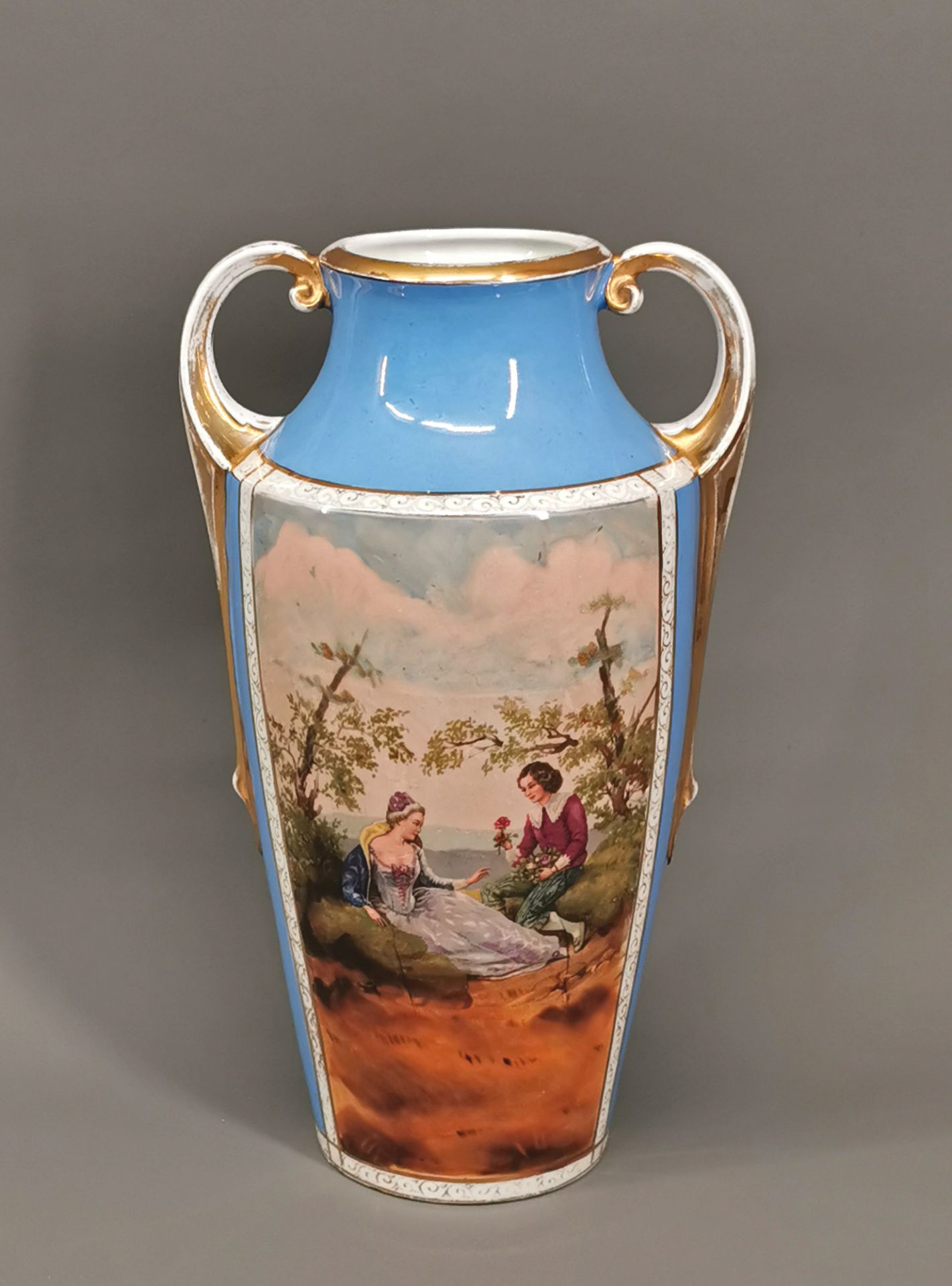 Vase Jugendstil Watteauszene - Image 3 of 5