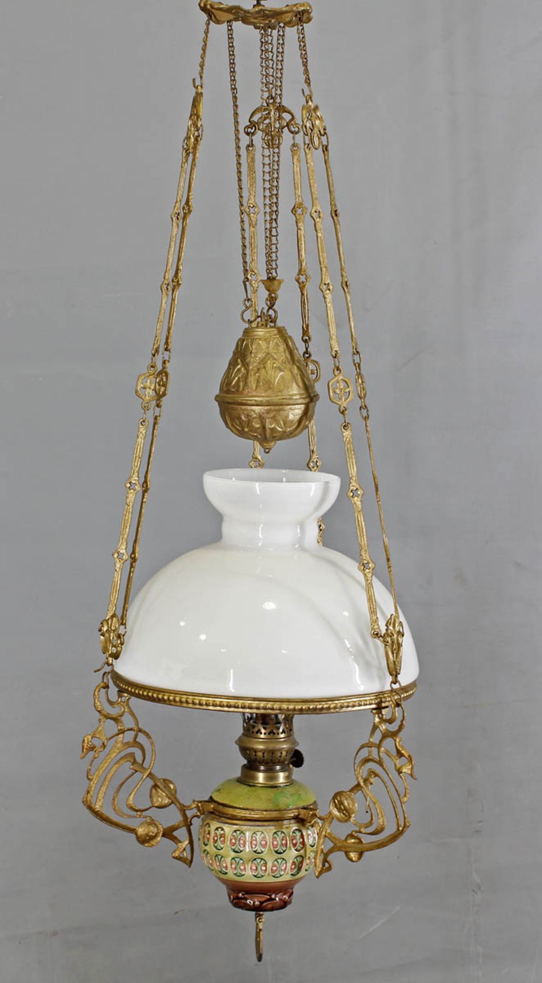 Petroleum- Deckenlampe Jugendstil