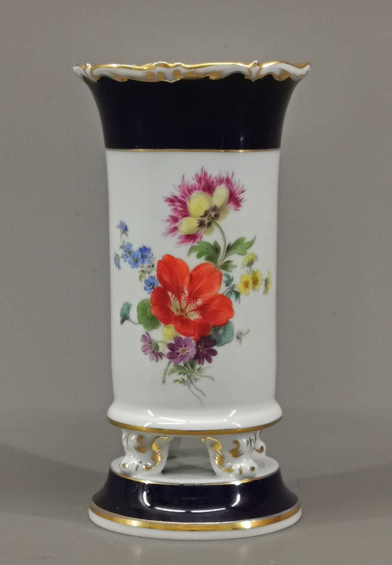 Vase Meissen Kobalt Goldrand - Image 3 of 7