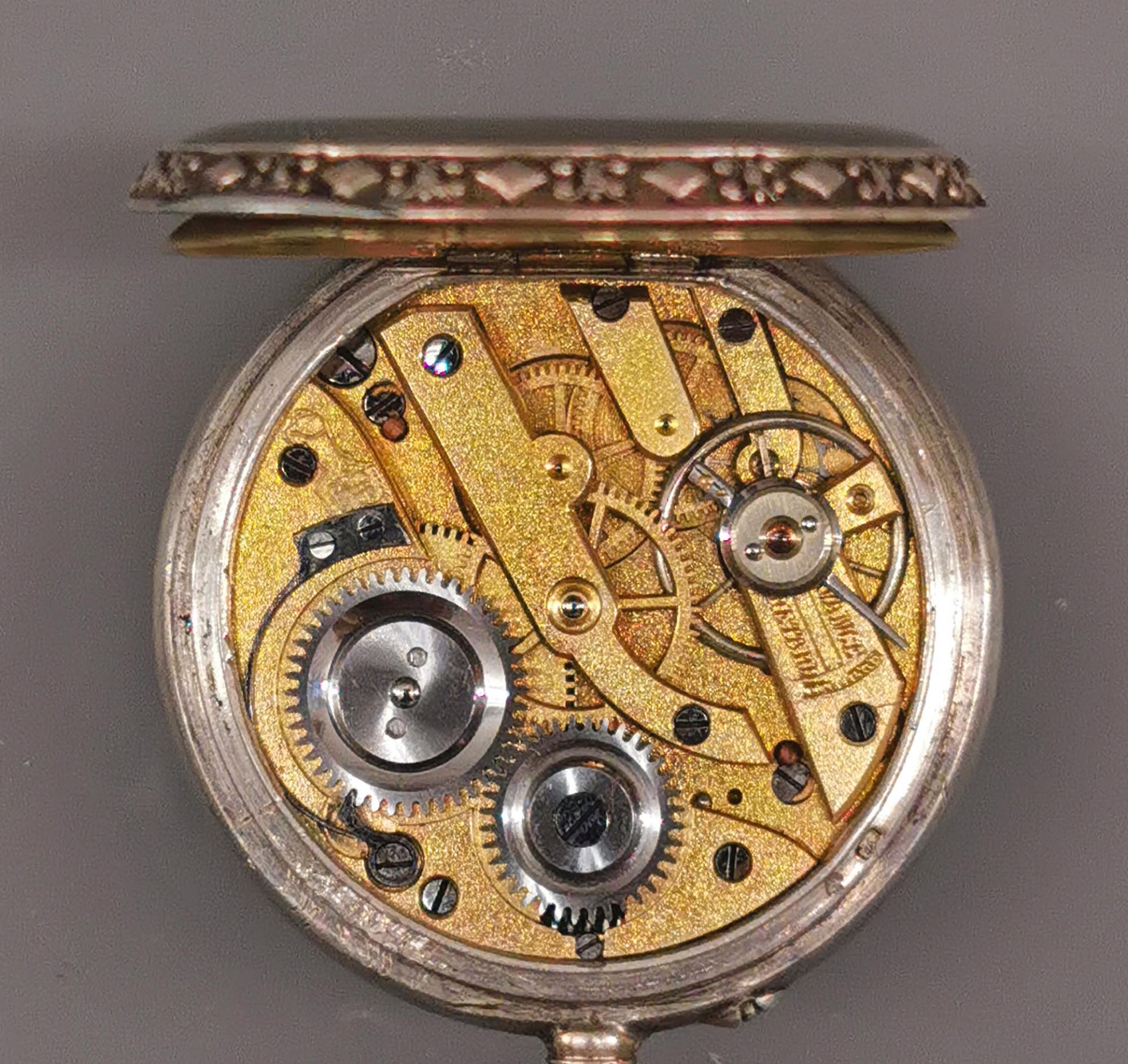 Silberne Damen-Taschenuhr um 1890 - Image 6 of 7