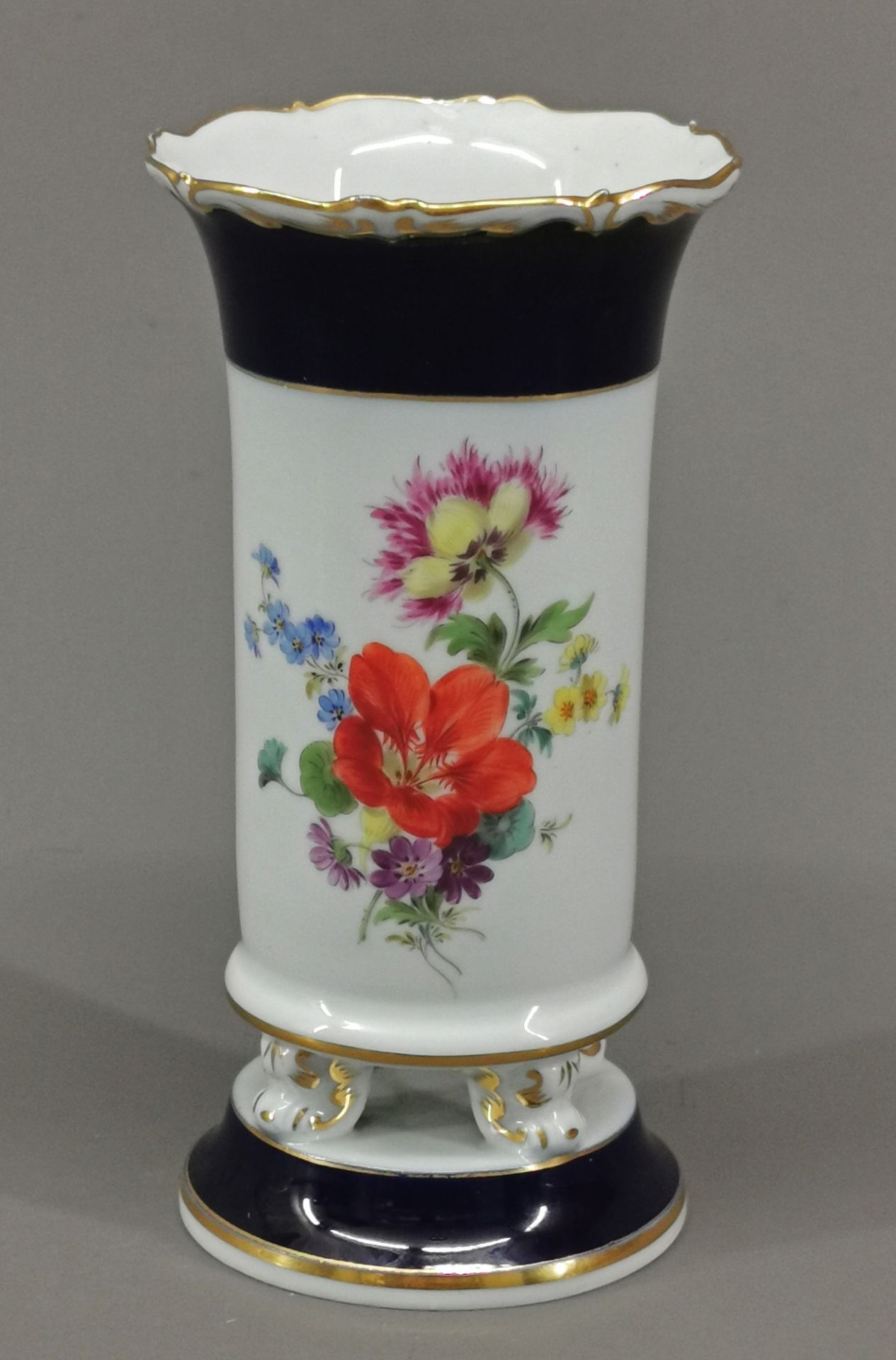 Vase Meissen Kobalt Goldrand