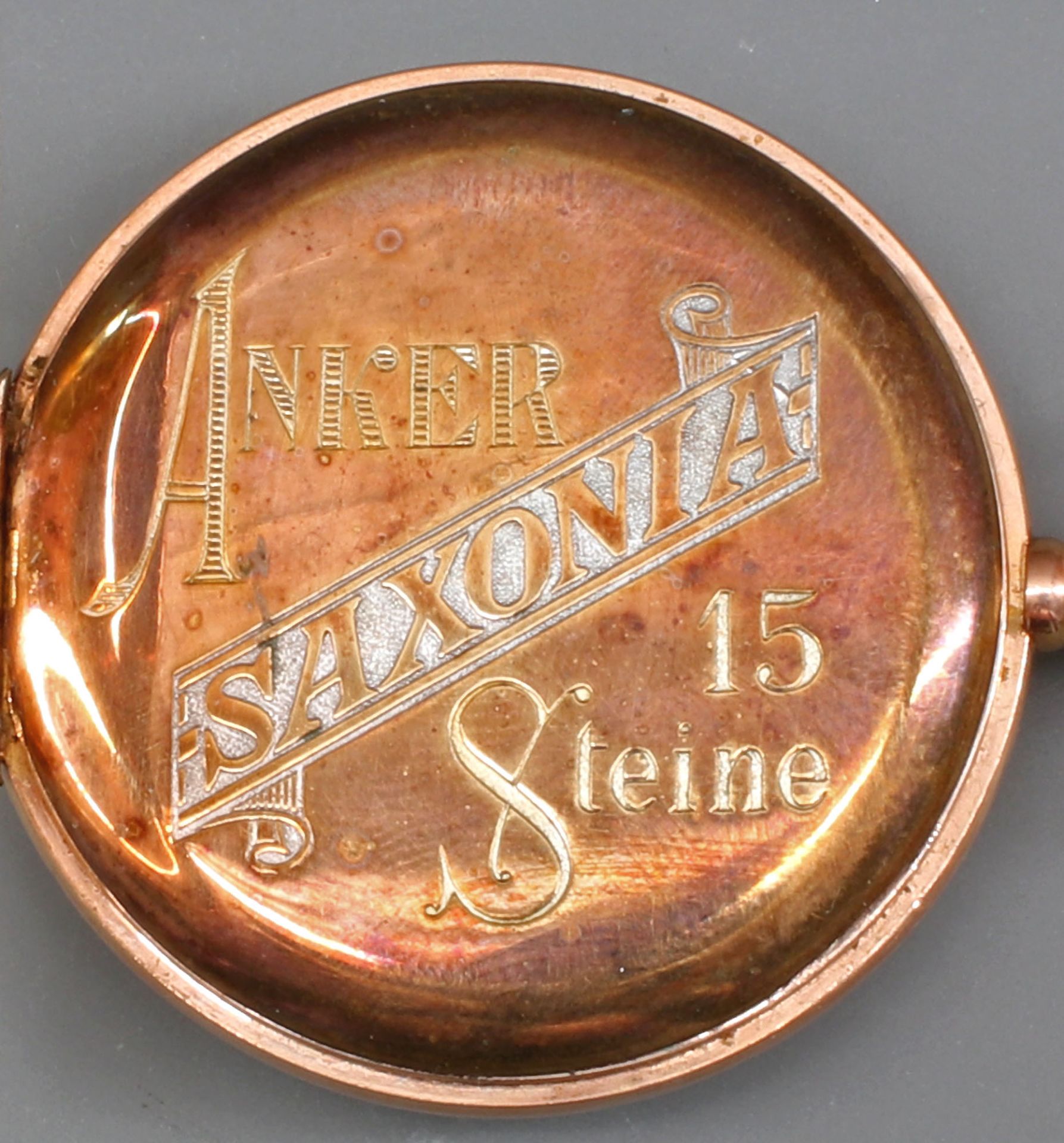 Goldene Herren-Taschenuhr Saxonia um 1910 - Image 3 of 4