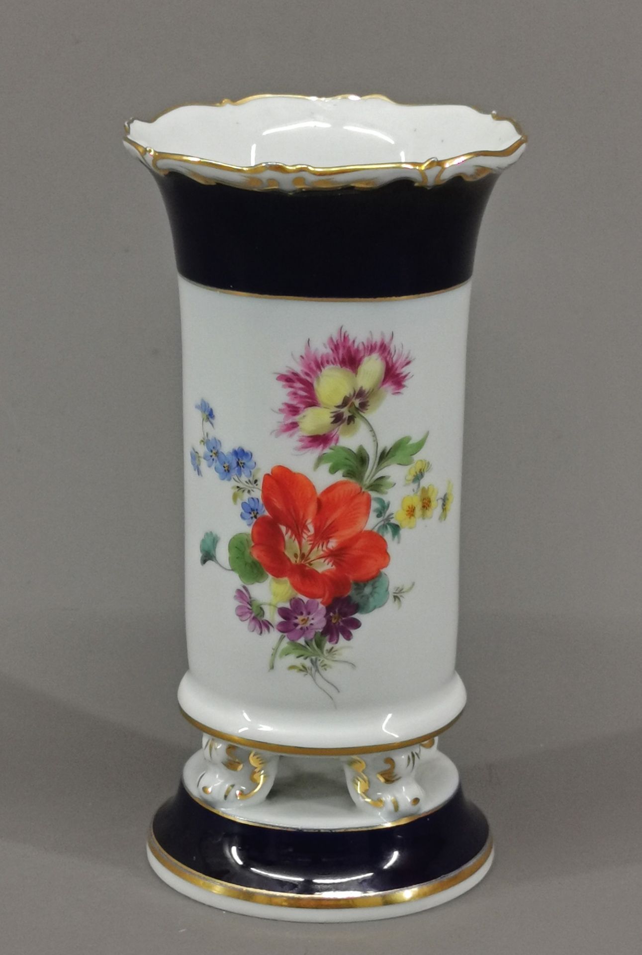 Vase Meissen Kobalt Goldrand - Bild 2 aus 7