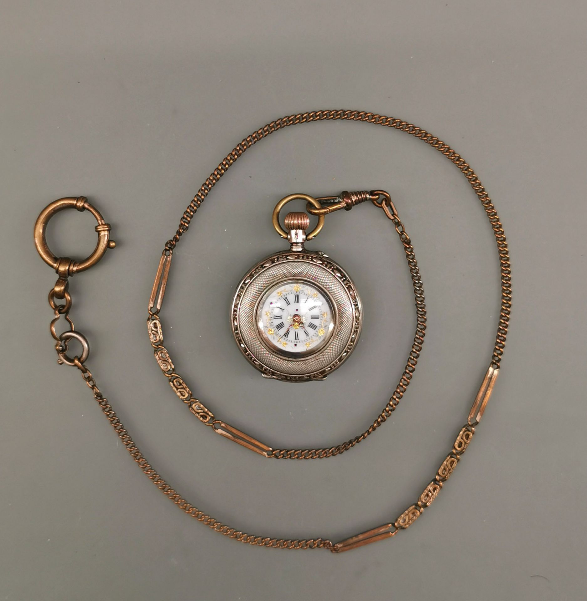 Silberne Damen-Taschenuhr um 1890