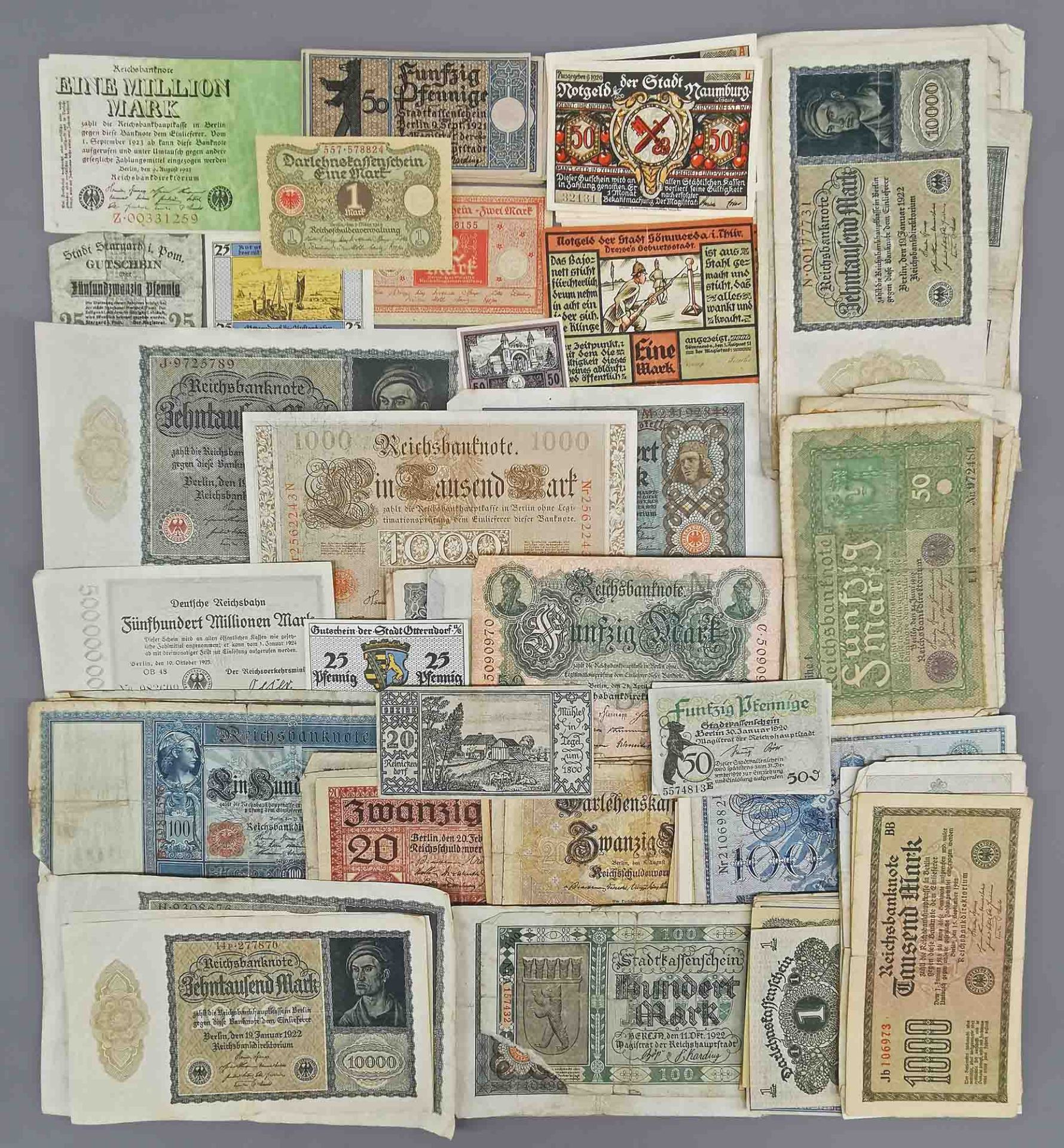 Sammlung Banknoten und Notgeld ca. 1910-1921