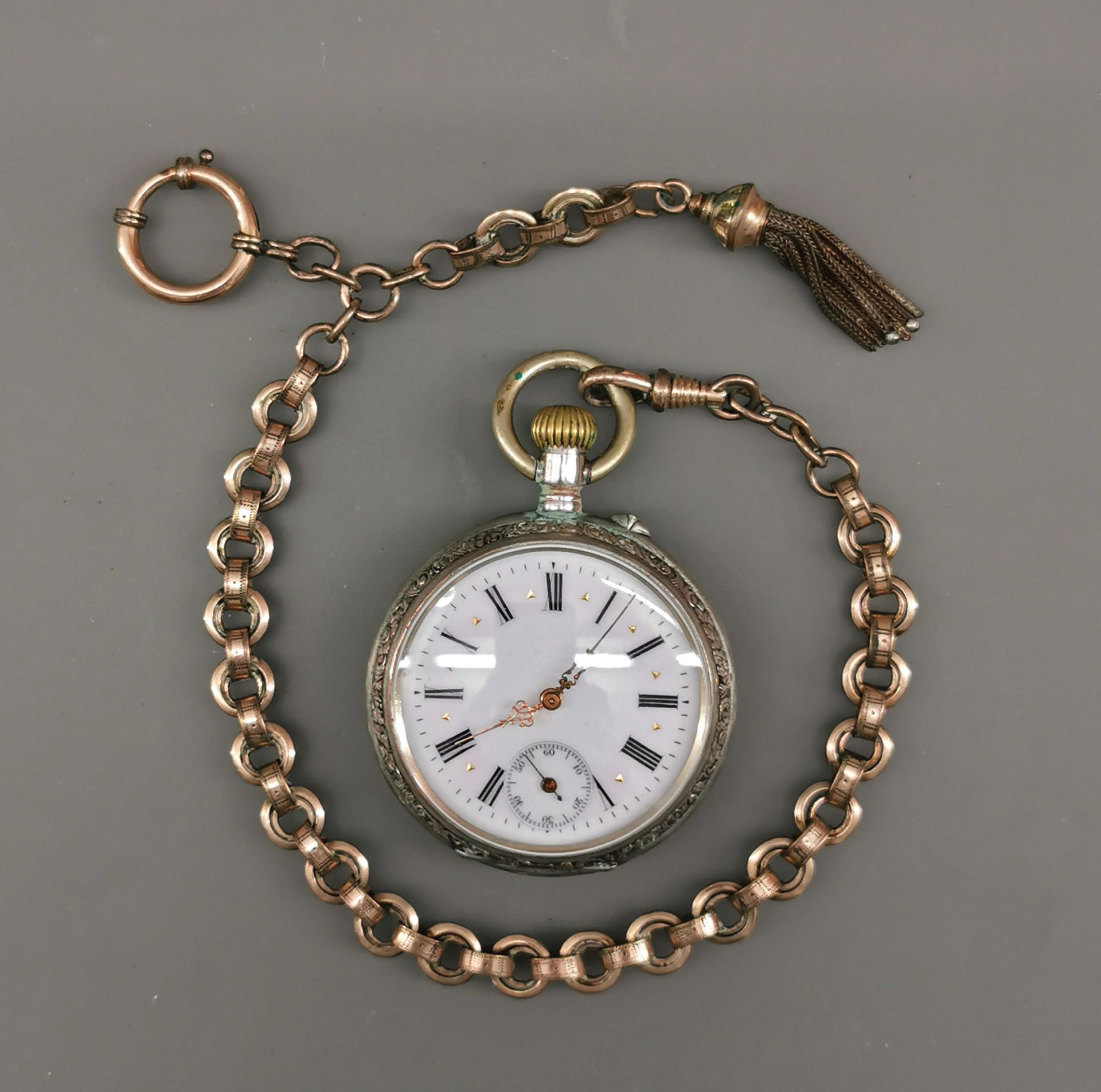 Silberne Herren-Taschenuhr um 1890