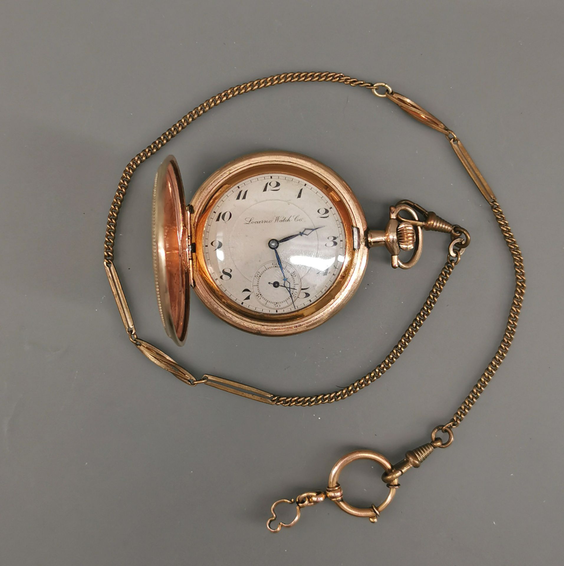 Vergoldete Savonette Sprungdeckel-Taschenuhr um 1930