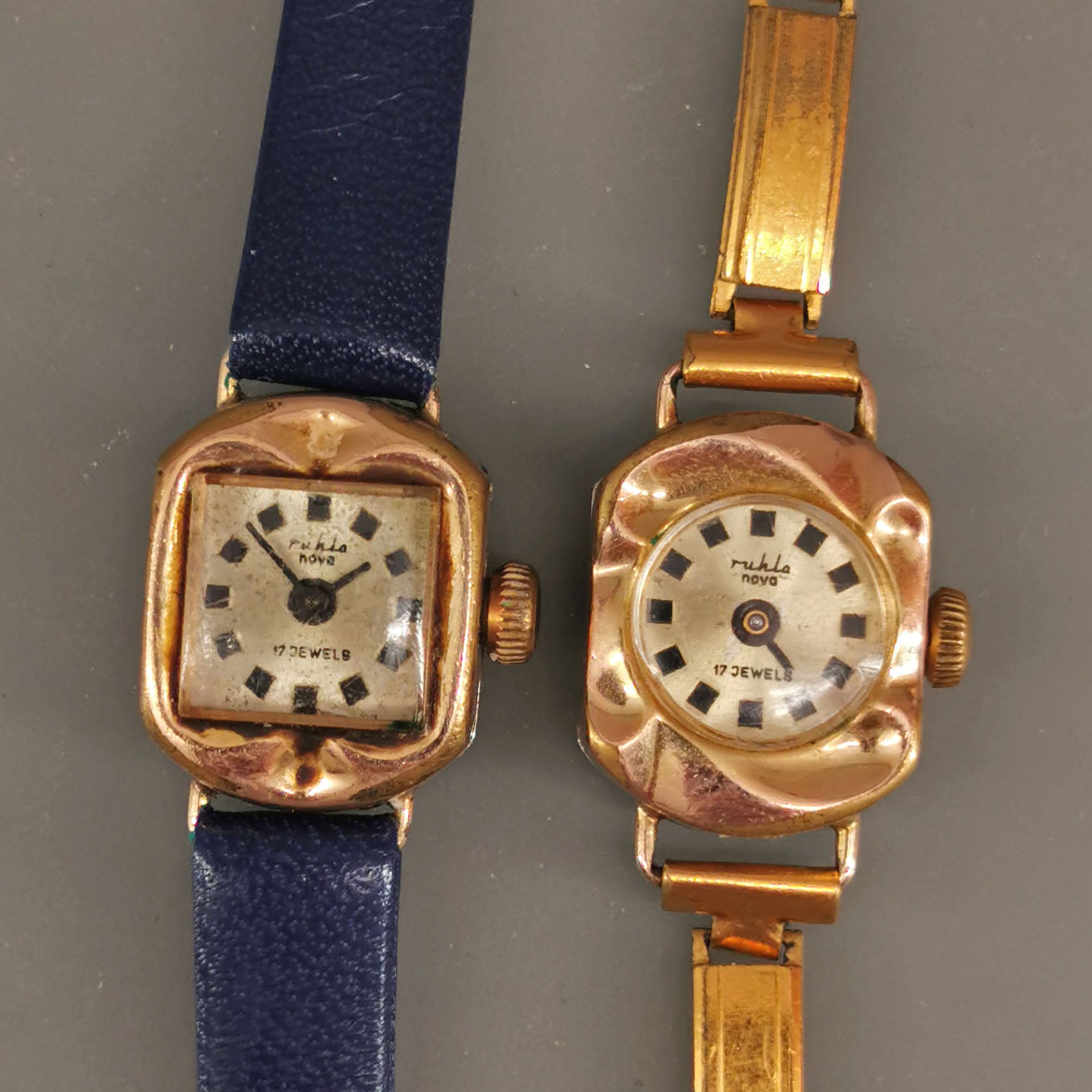 2 vergoldete Damen-Armbanduhren Ruhla - Image 2 of 4