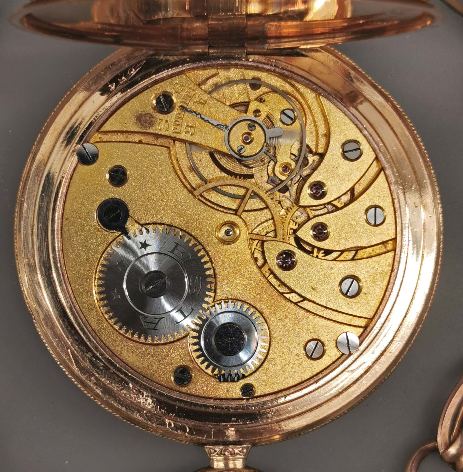 Vergoldete Savonette Sprungdeckel-Taschenuhr um 1920 - Image 5 of 6