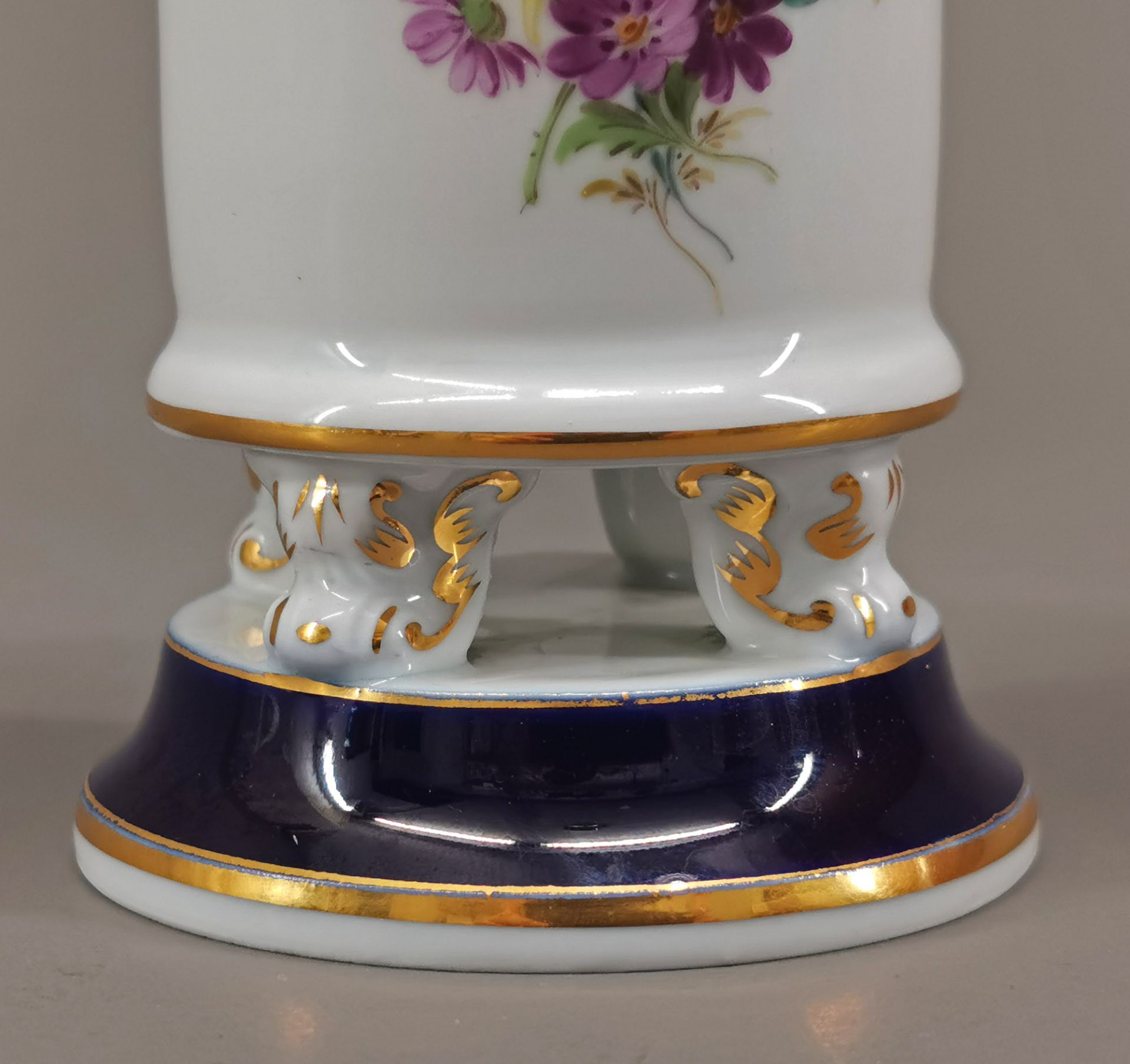 Vase Meissen Kobalt Goldrand - Image 6 of 7