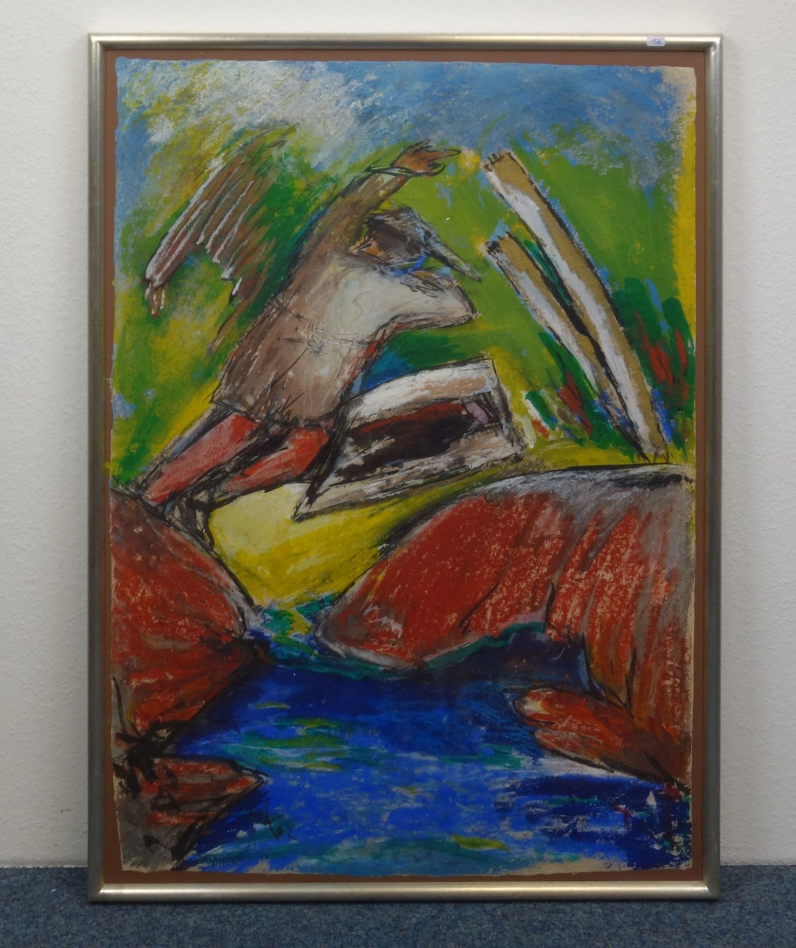 KLAUS KOSSAK GOUACHE: "FLUSSLANDSCHAFT"