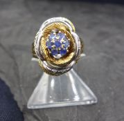 BICOLORRING MIT SAPHIREN - 750er Gold