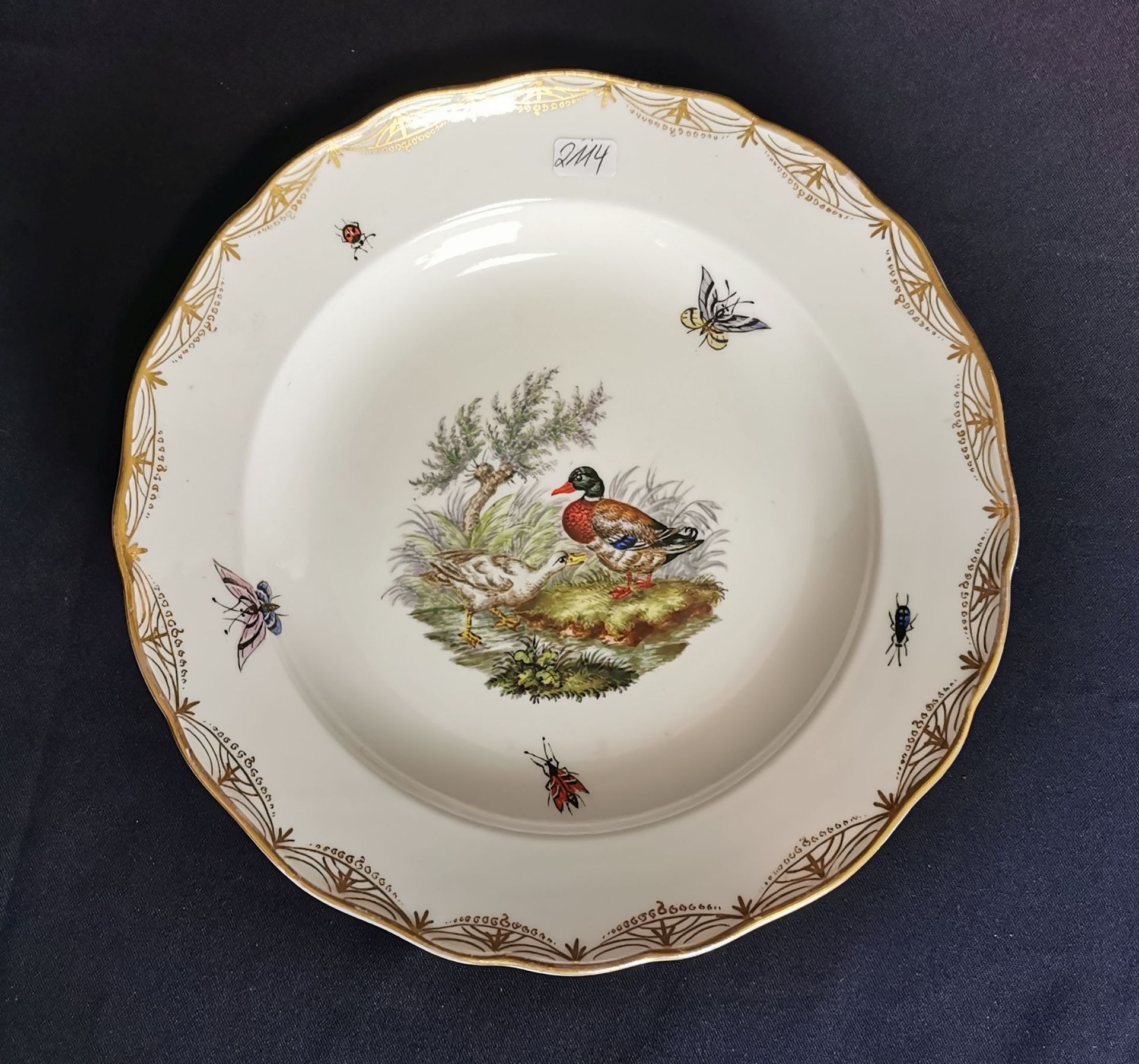 MEISSEN TELLER MIT JAGDLICHEM MOTIV