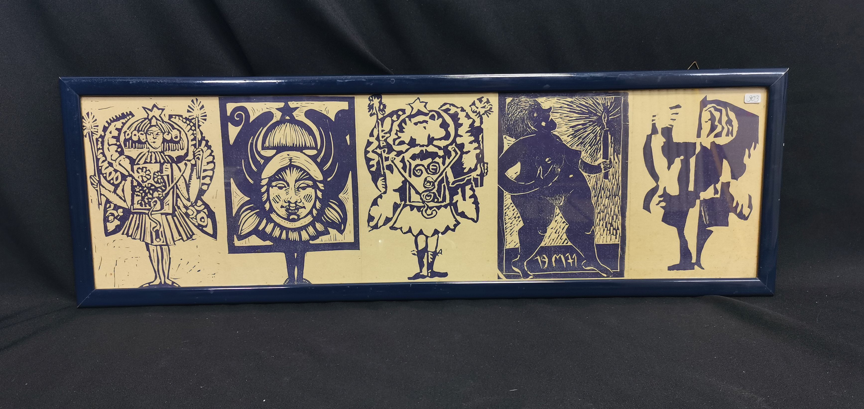 5 LINOLEUM CUTS "ANGELS"