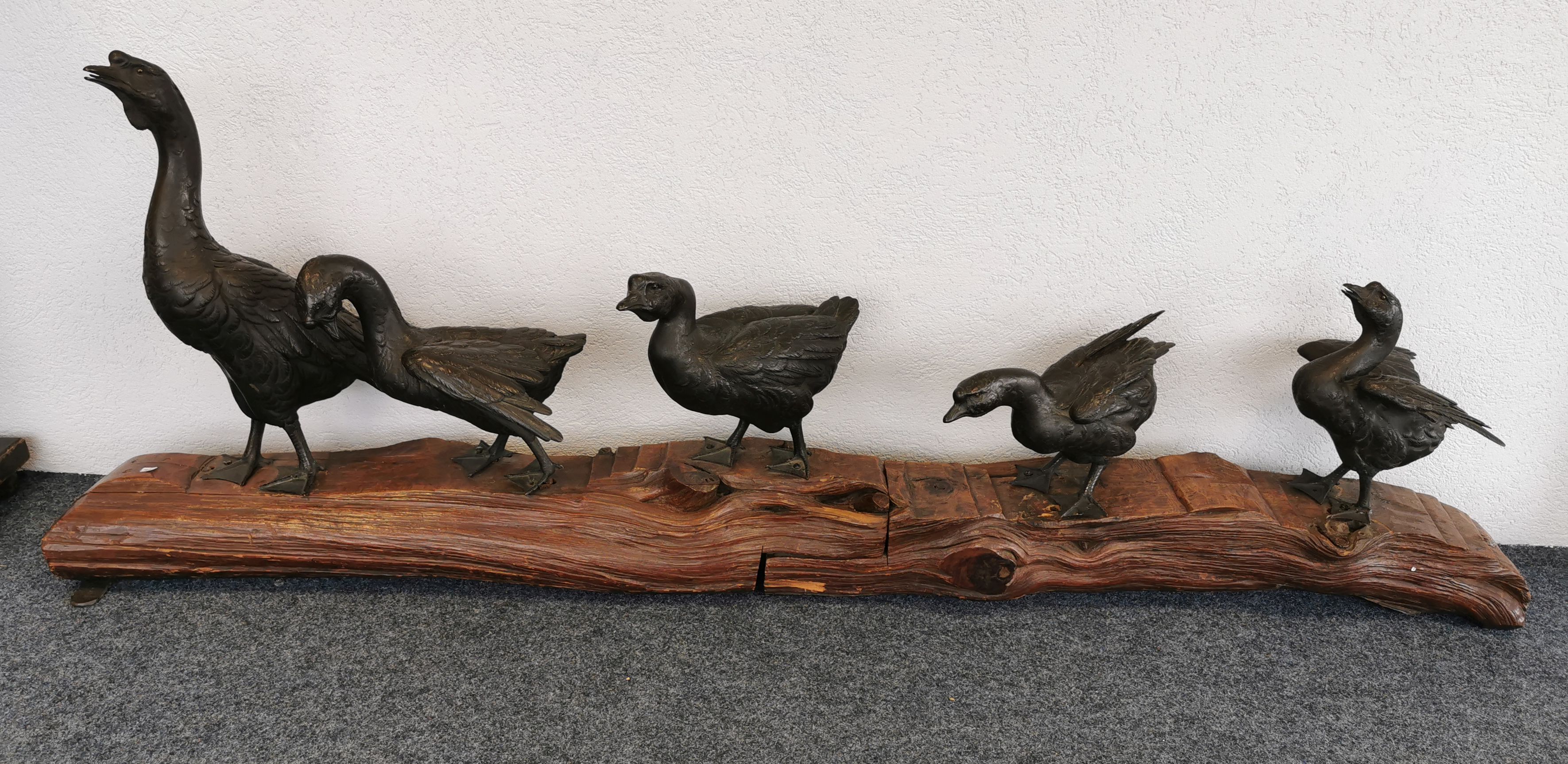 SCULPTURE GROUP "5 GEESE"