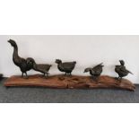 SCULPTURE GROUP "5 GEESE"