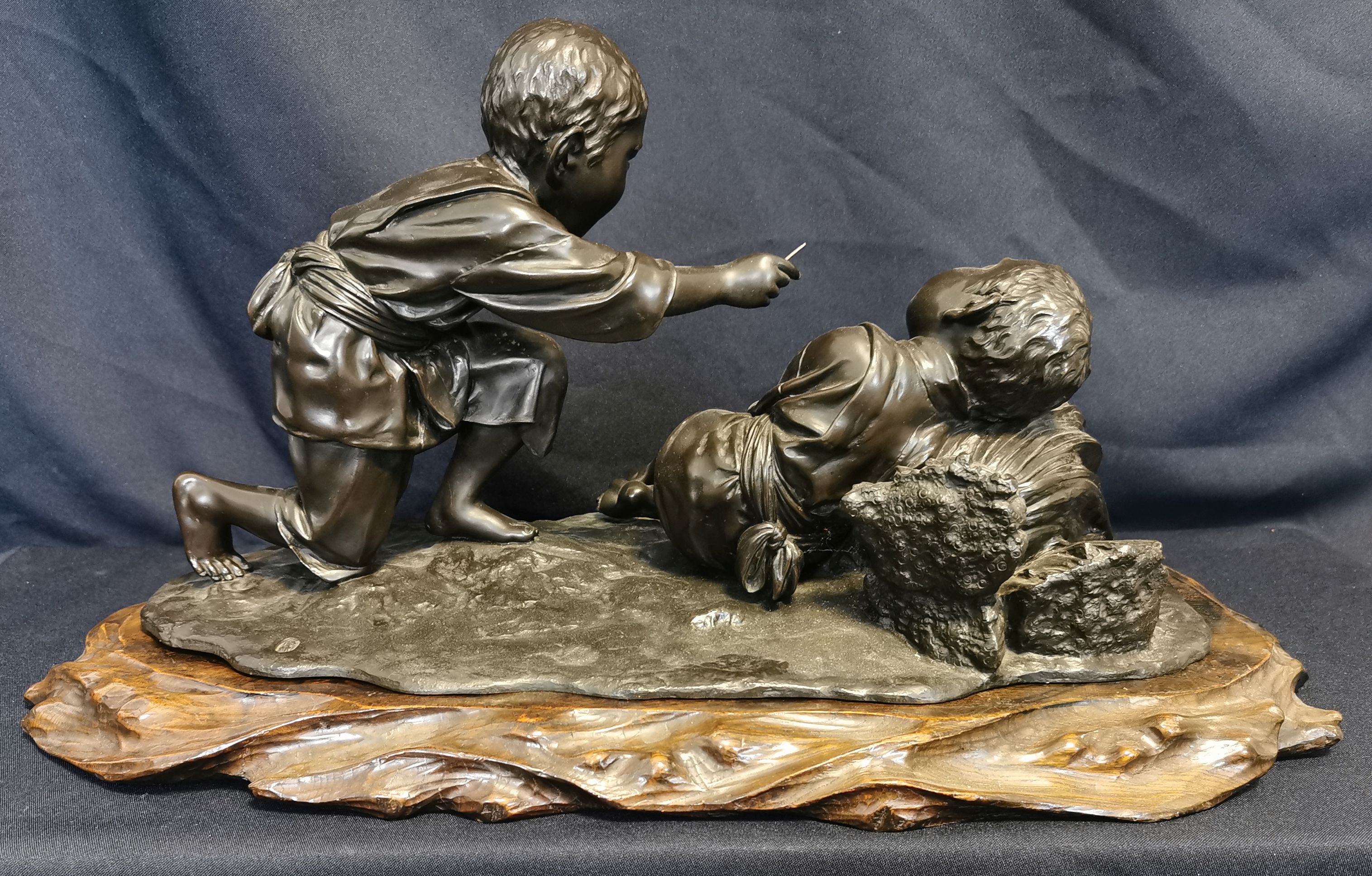 SCULPTURE: "SLEEPING AND TEASING BOY" - Image 4 of 5
