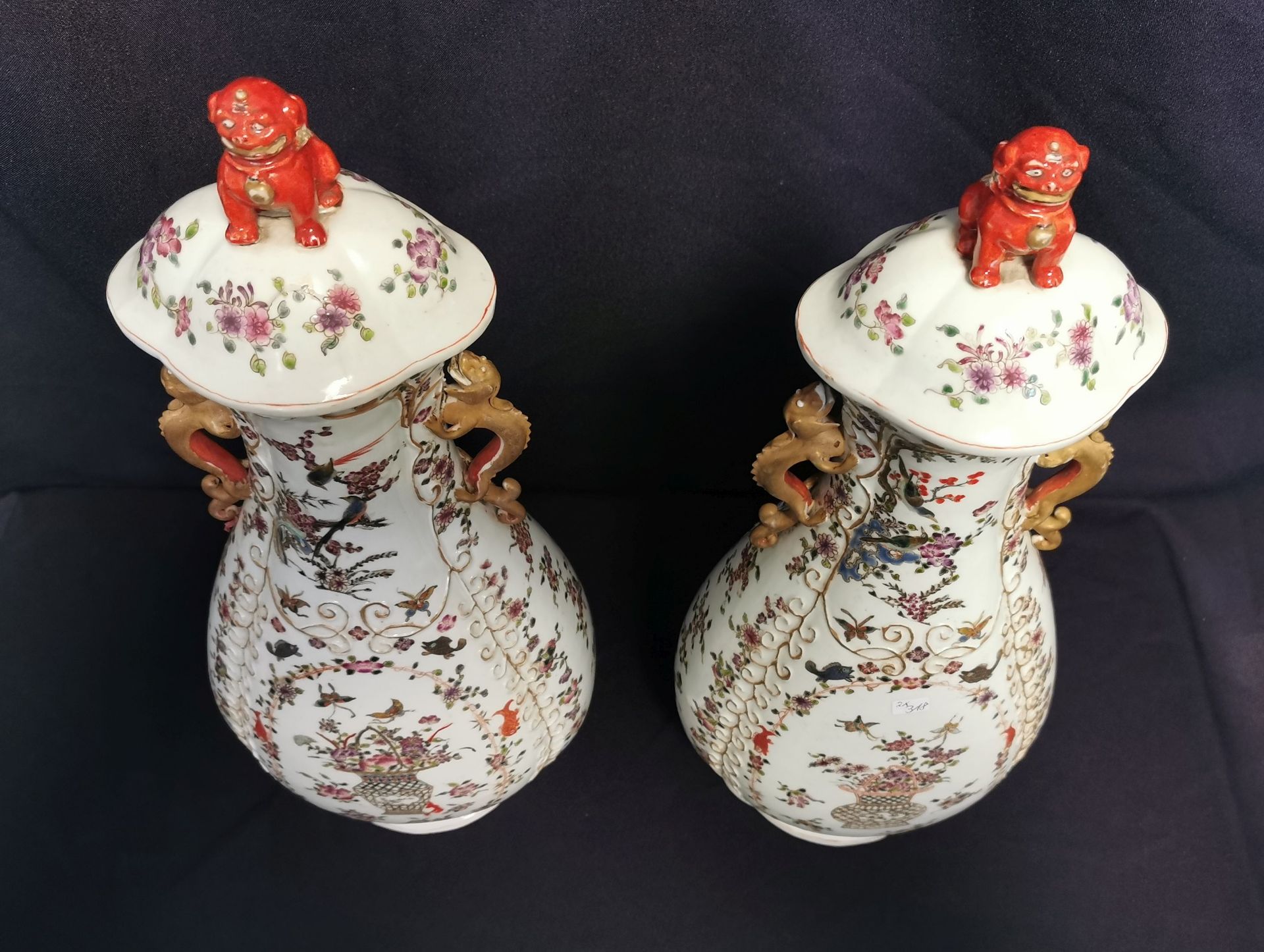VASES WITH DRAGON HANDLES - Image 2 of 5