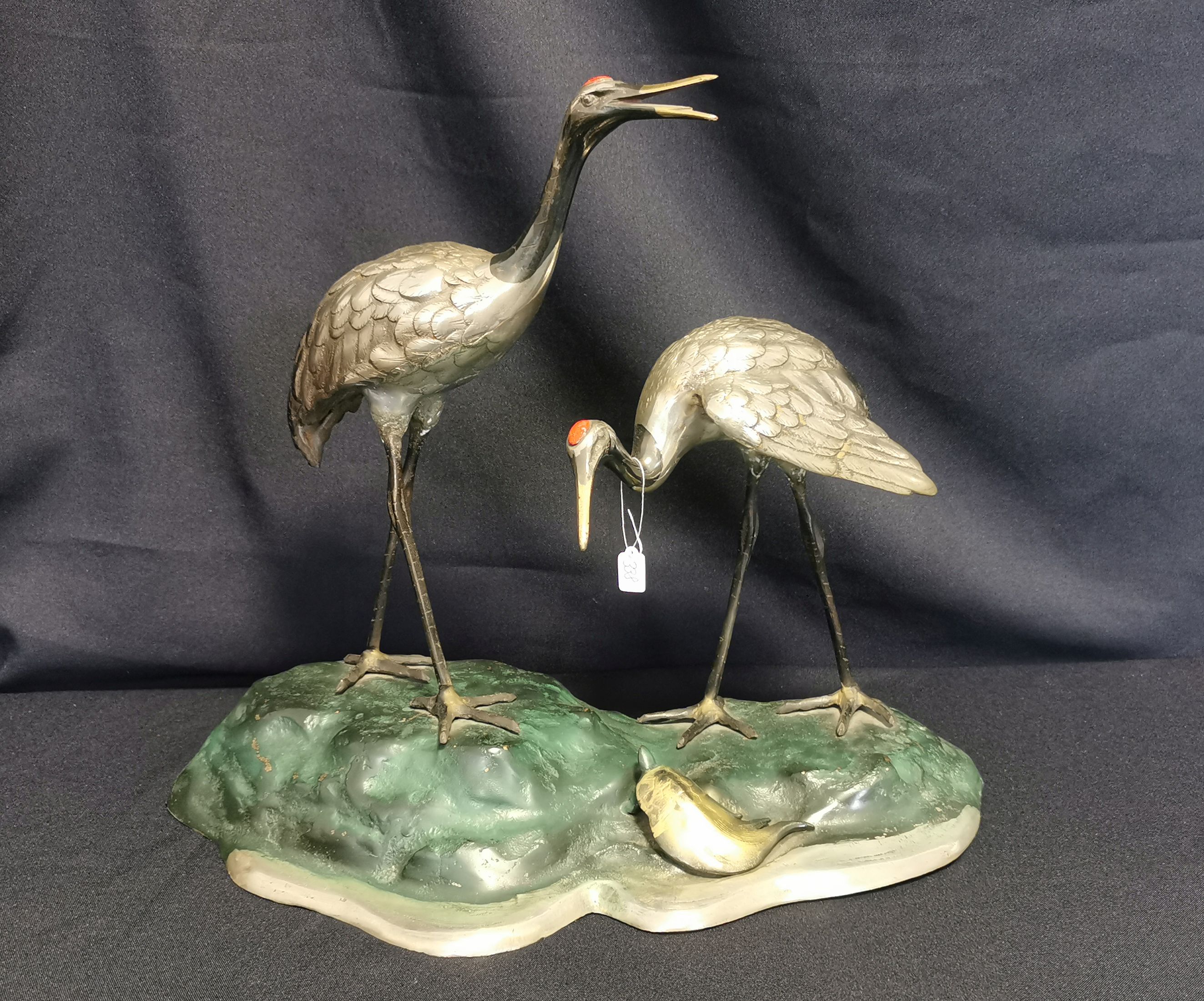 SCULPTURE GROUP "HERONS AND TURTLE