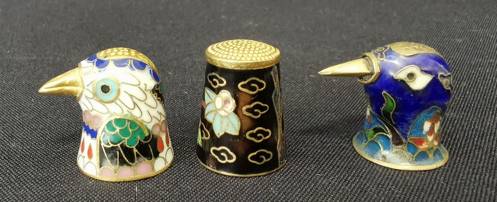 THREE CLOISONNE THIMBLES - Image 3 of 4