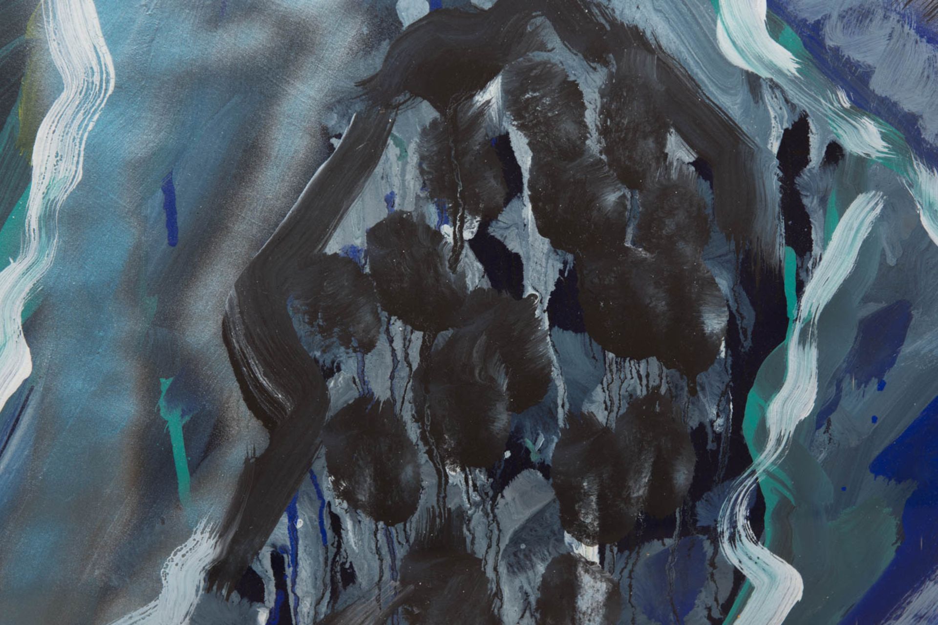 Bernd Zimmer, Komposition in blau mit Bergen, Aquarell auf Papier, Deutschland, 20. Jhd. - Bild 2 aus 4