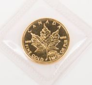 Goldmünze 1/10 oz Gold, Kanada 'Maple Leaf', 1999.