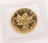 Goldmünze 1/10 oz Gold, Kanada 'Maple Leaf', 1999.