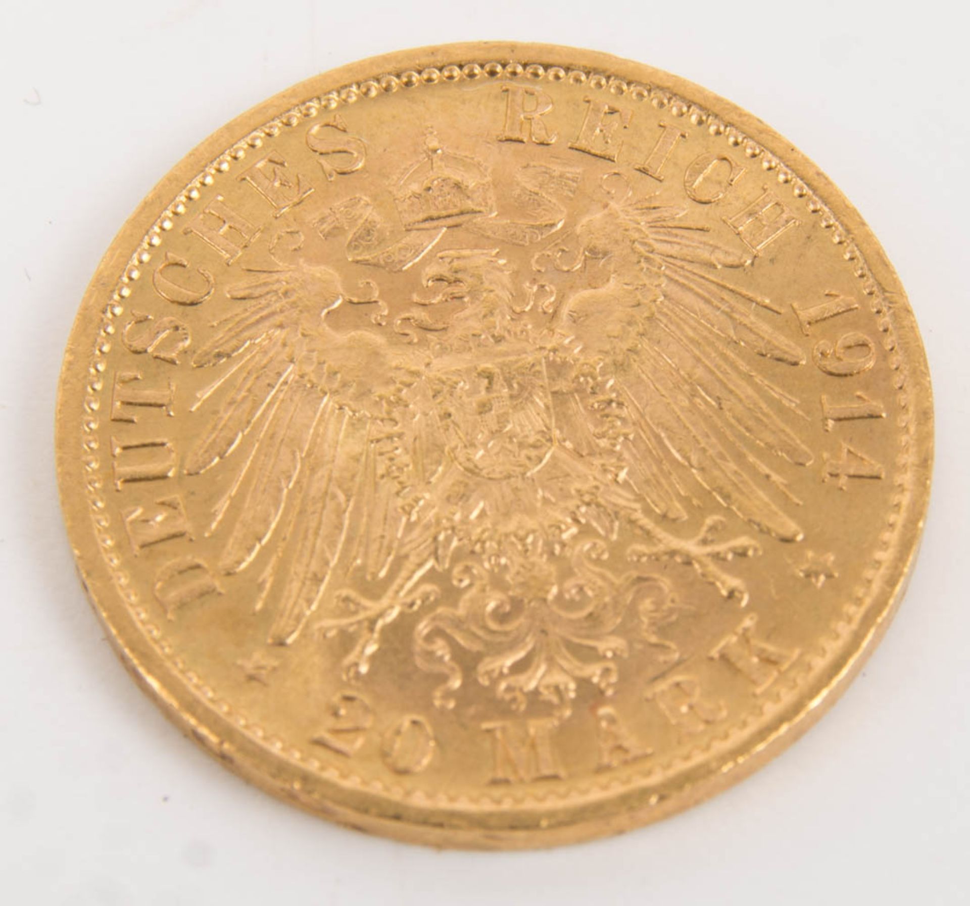 Kaiserreich Preußen, Goldmünze 20 Mark, Kaiser Wilhelm II., 1914. - Bild 2 aus 4