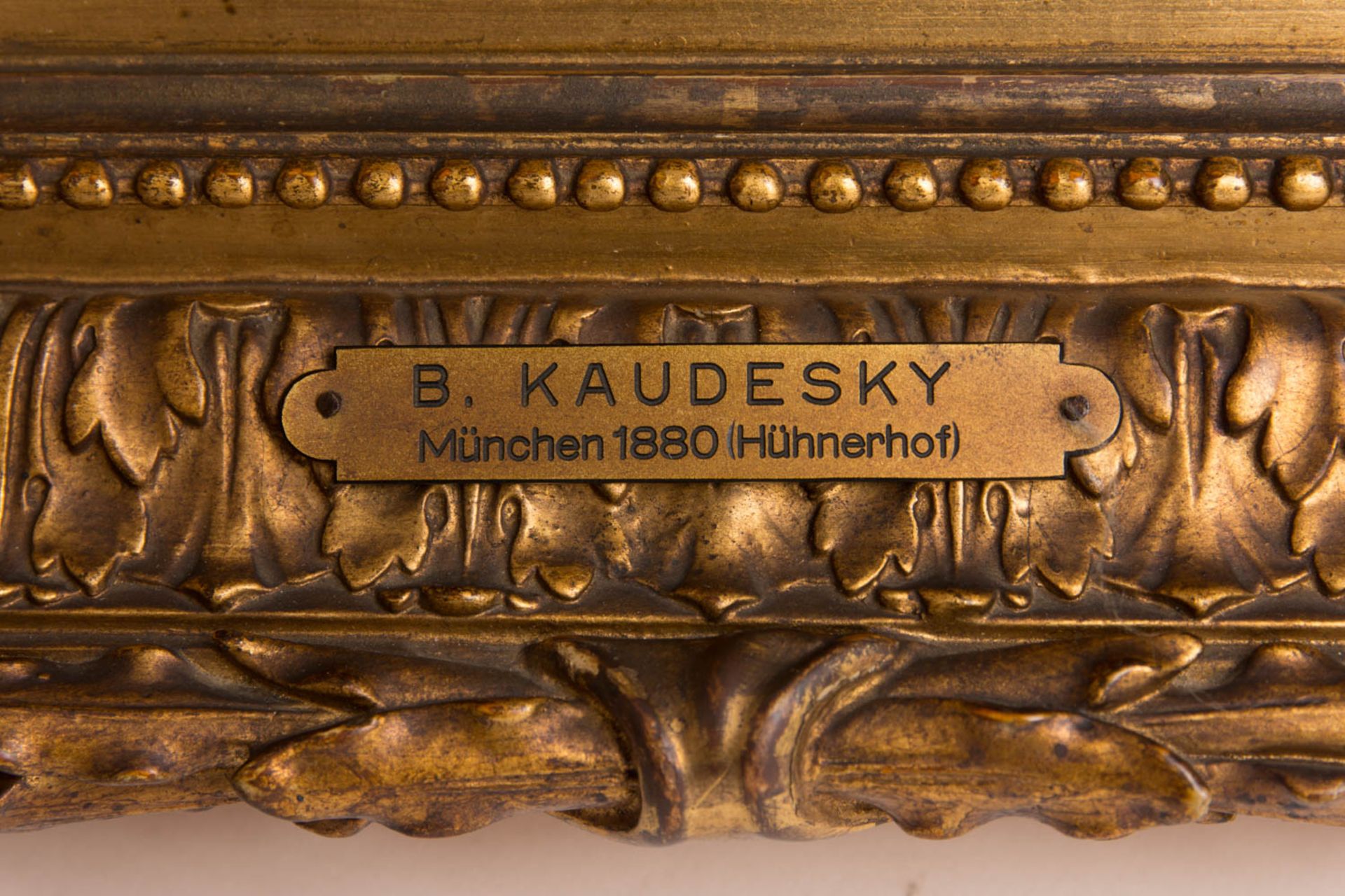B. Kaudesky, Beim Gänsehüten, Öl auf Platte, München 1880. - Bild 3 aus 10