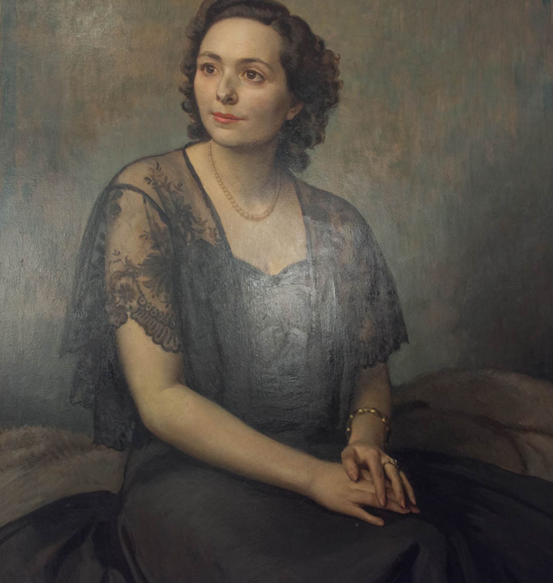 Oskar Brázda, Portrait einer Dame, Öl auf Leinwand, 1944. - Bild 8 aus 21