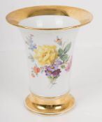 Meissen-Vase, Blumendekor mit Goldstaffage, 19. Jhd.