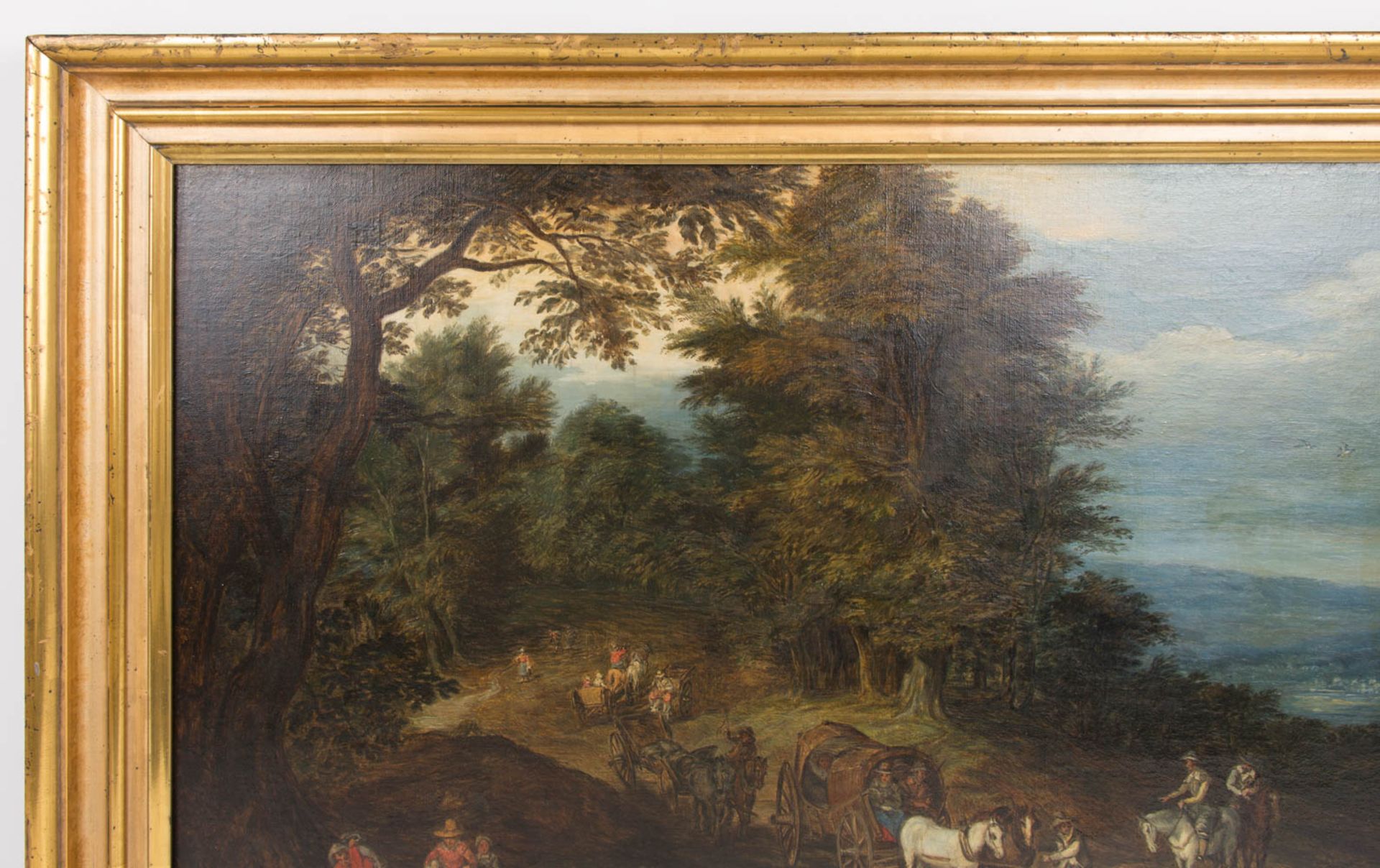 Margarete Fränkel, Belebter Fahrweg auf waldiger Höhe, Kopie nach Jan Brueghel I, Öl auf Leinwand, 1 - Bild 2 aus 11