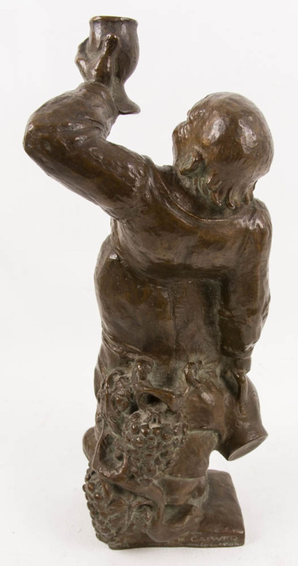 Karl Calwer, Wein trinkender Mönch, Bronze, 20. Jhd. - Bild 4 aus 10