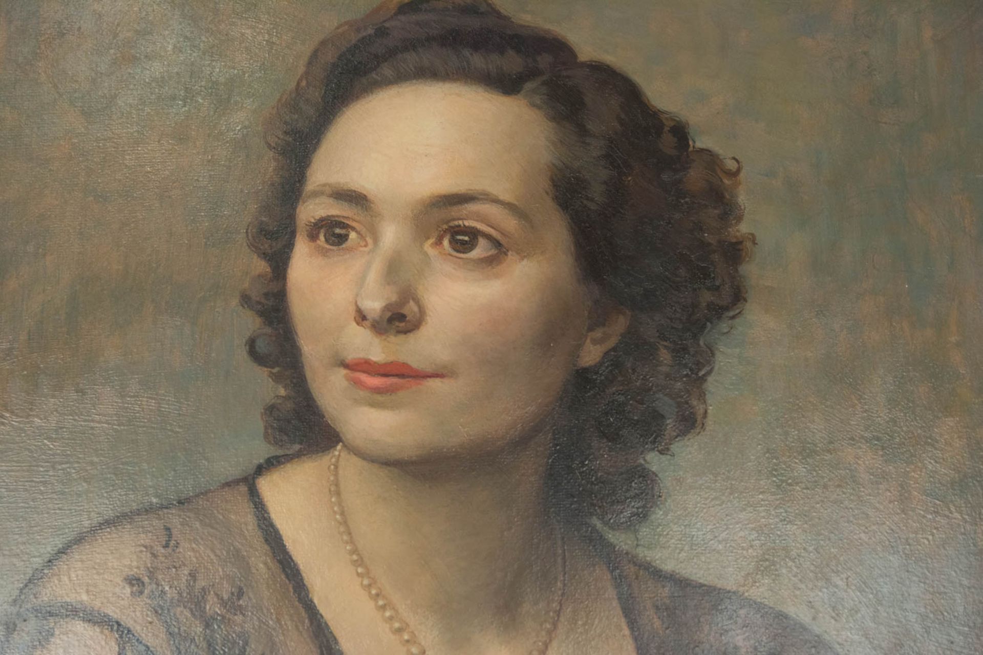 Oskar Brázda, Portrait einer Dame, Öl auf Leinwand, 1944. - Bild 4 aus 21