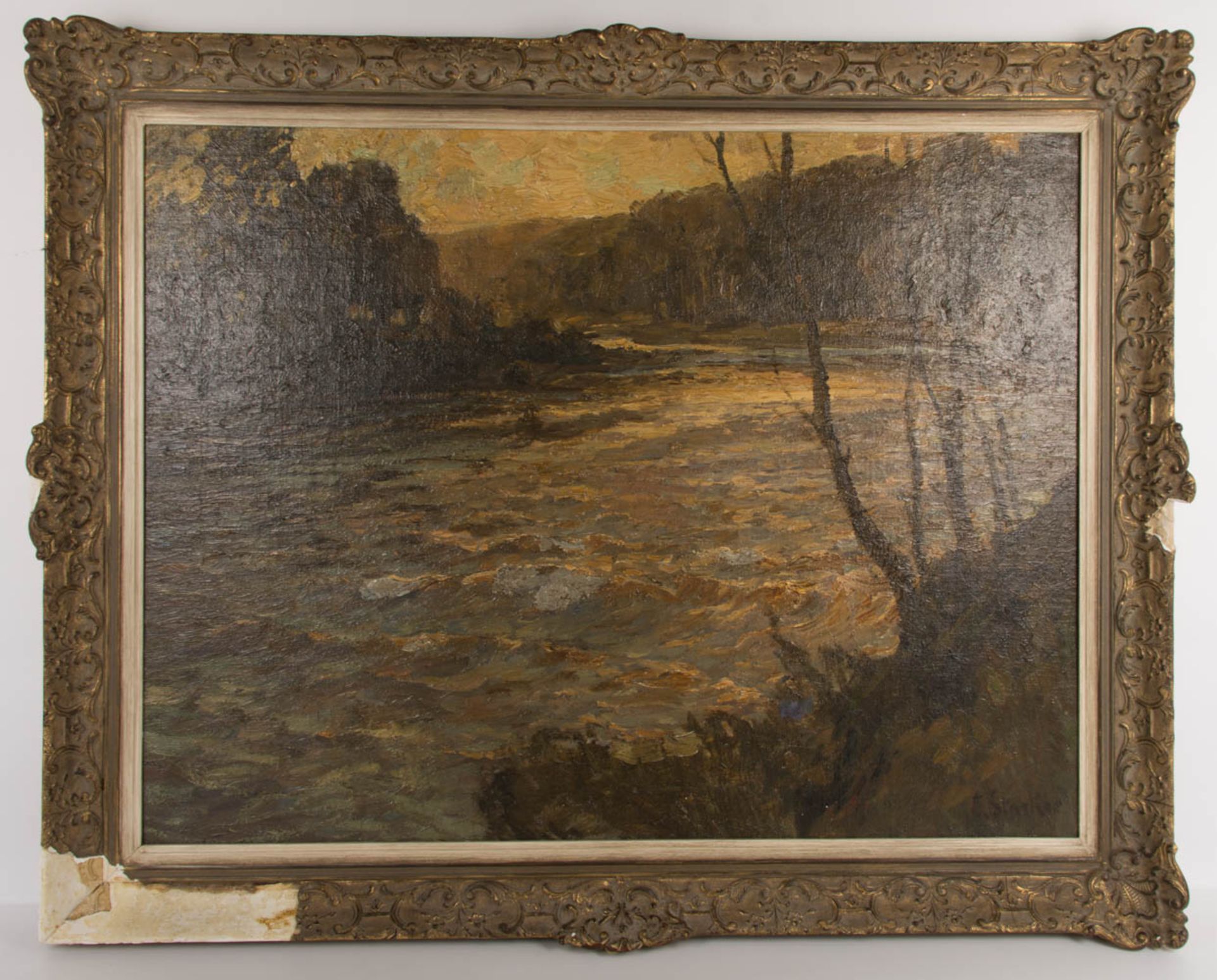 Erwin Starker, Flusslandschaft, Öl auf Leinwand, 20. Jhd. - Bild 2 aus 11