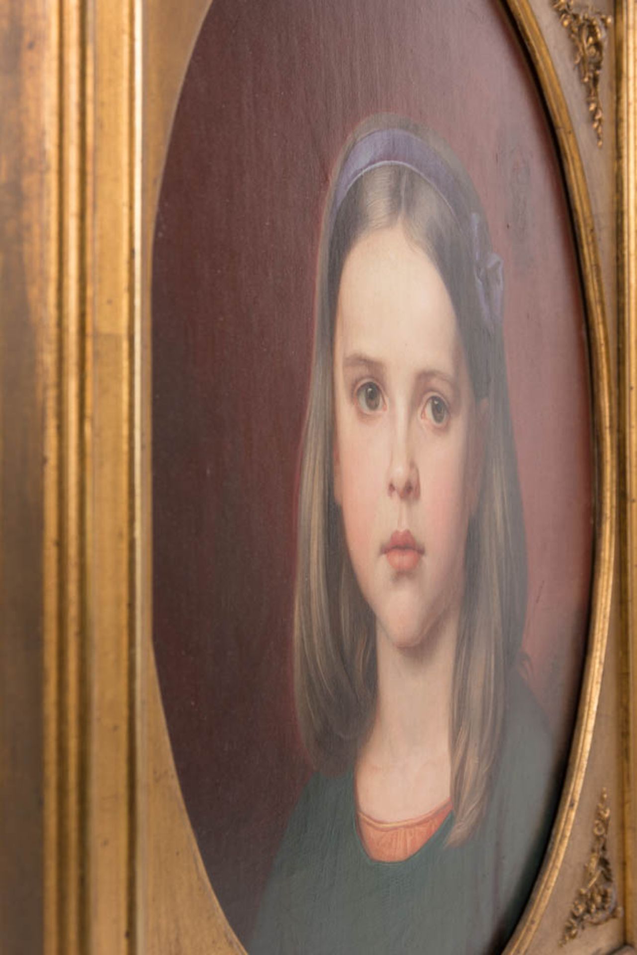 Karl Gottfried Pfannschmidt, Portrait eines Mädchens, Öl auf Holz, Deutschland 1872. - Bild 10 aus 11