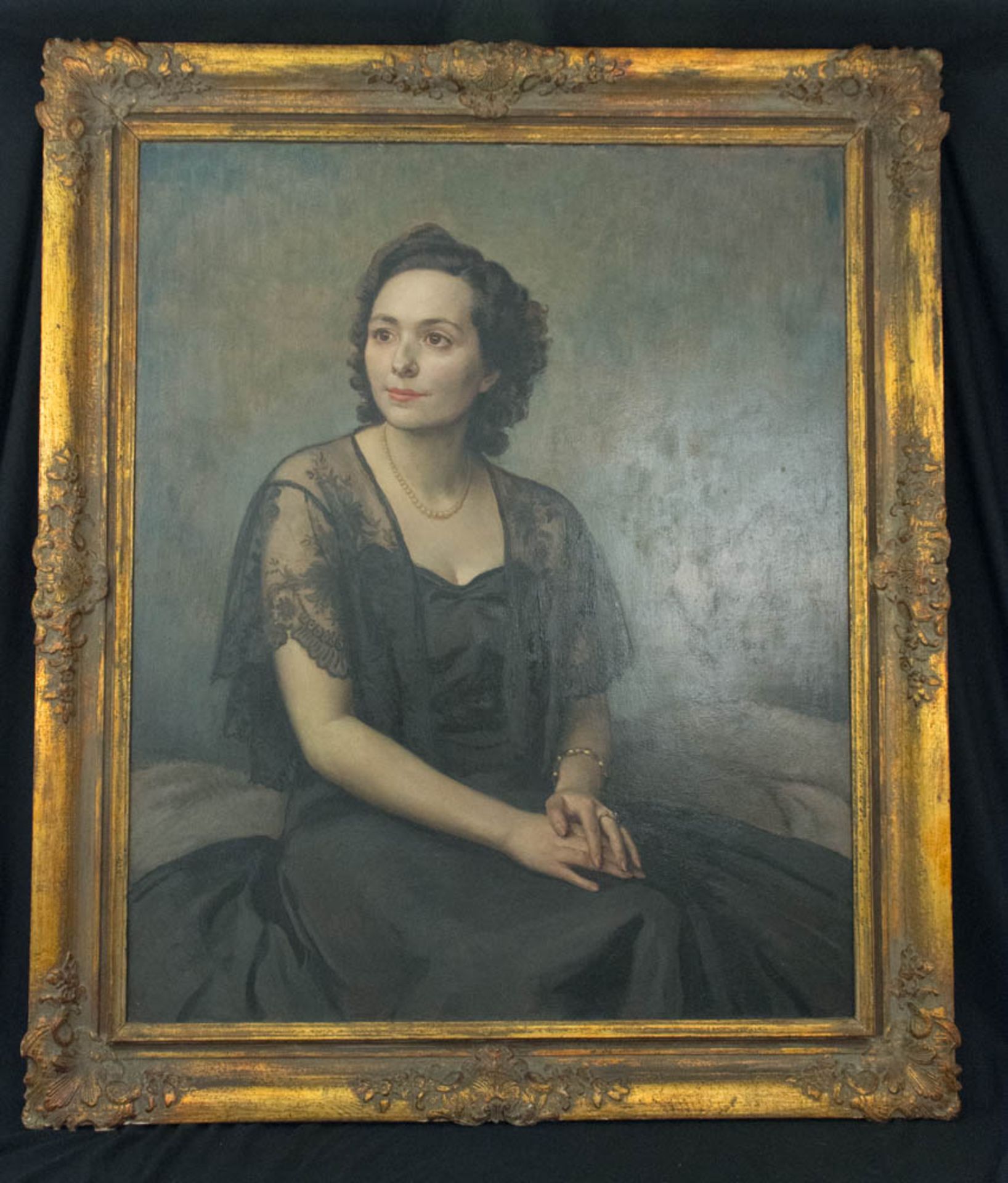 Oskar Brázda, Portrait einer Dame, Öl auf Leinwand, 1944. - Bild 2 aus 21