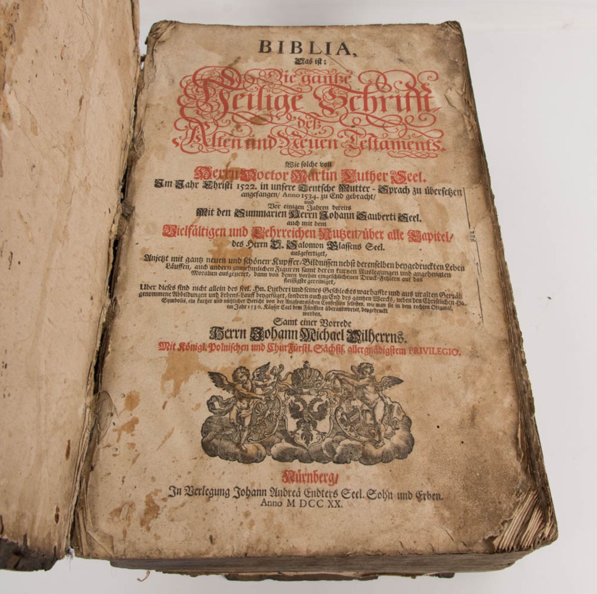 Dillher-Bibel, J.A. Endter Seel. Sohn& Erben, Nürnberg, 1720. - Bild 6 aus 8