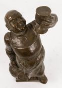 Karl Calwer, Wein trinkender Mönch, Bronze, 20. Jhd.