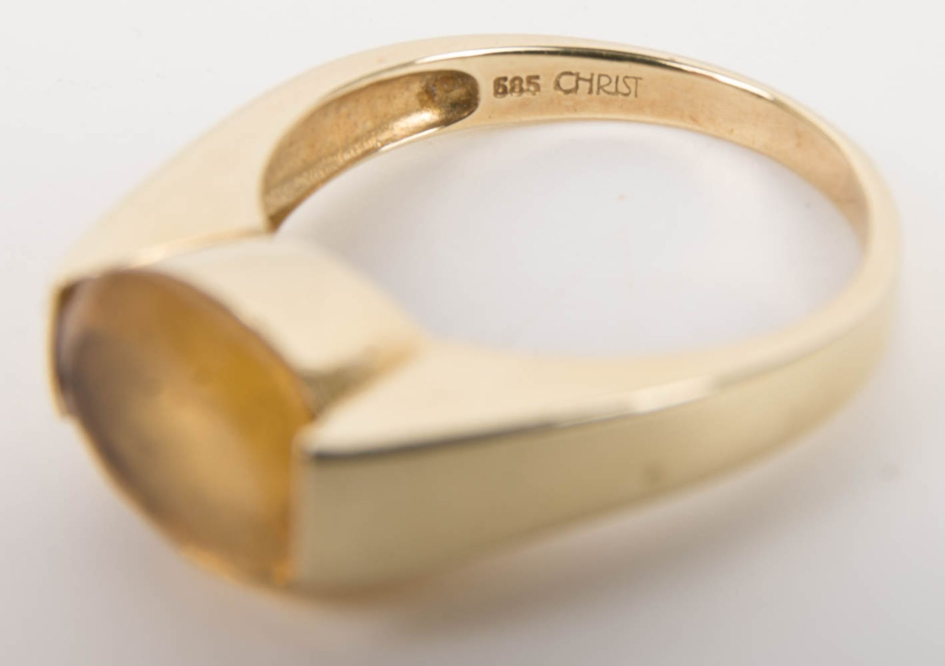 Ring mit ovalem Citrin, 585er Gelbgold. - Bild 3 aus 6
