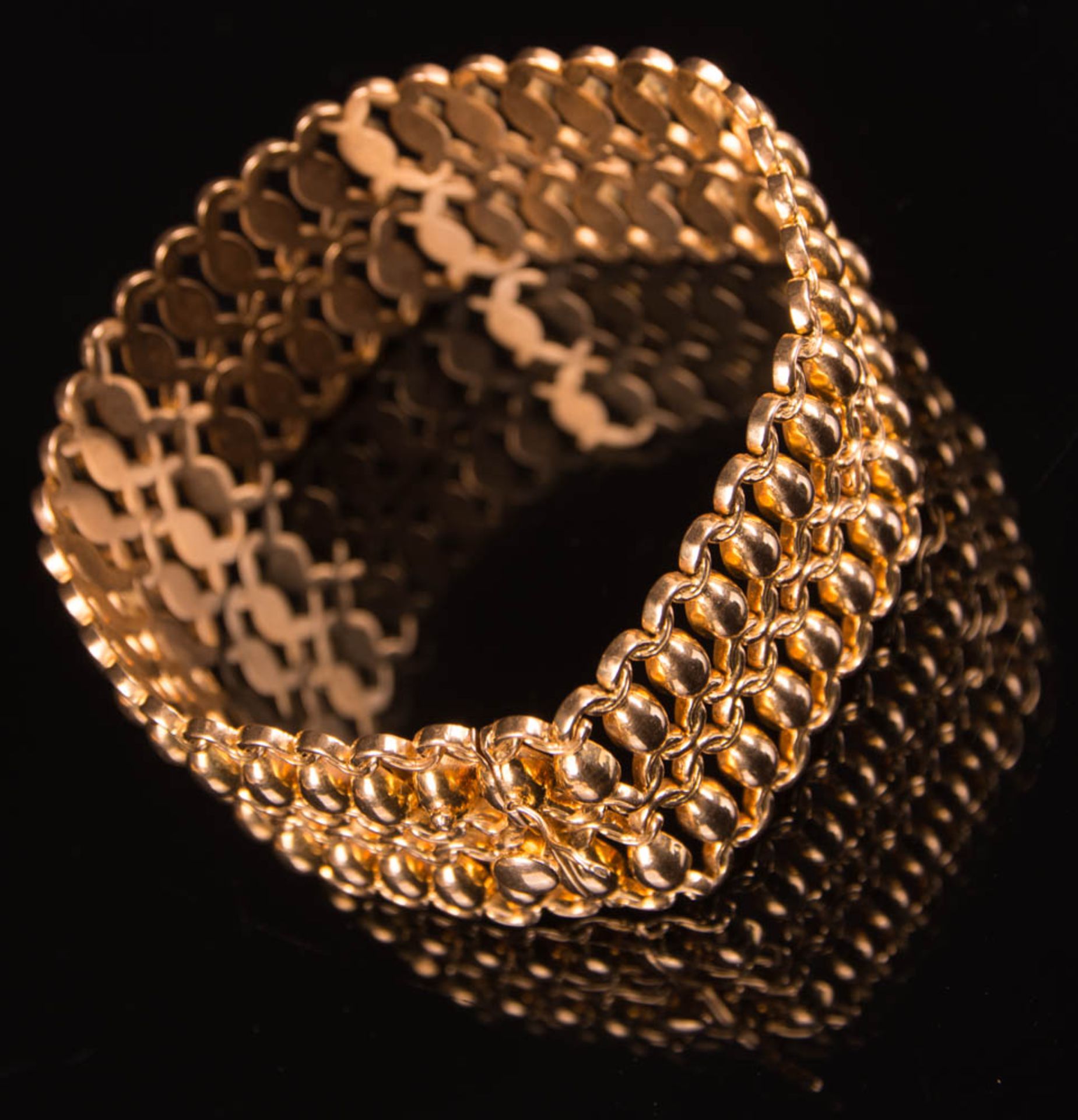 Mehrreihiges Armband aus feinen Gliedern, 750er Gelbgold. - Bild 2 aus 7