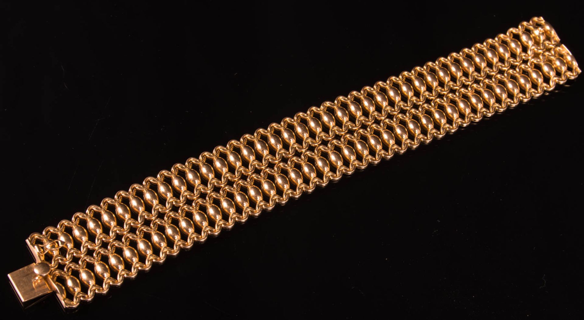 Mehrreihiges Armband aus feinen Gliedern, 750er Gelbgold. - Bild 5 aus 7