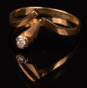 Ring mit Stein, 750er Gelbgold.