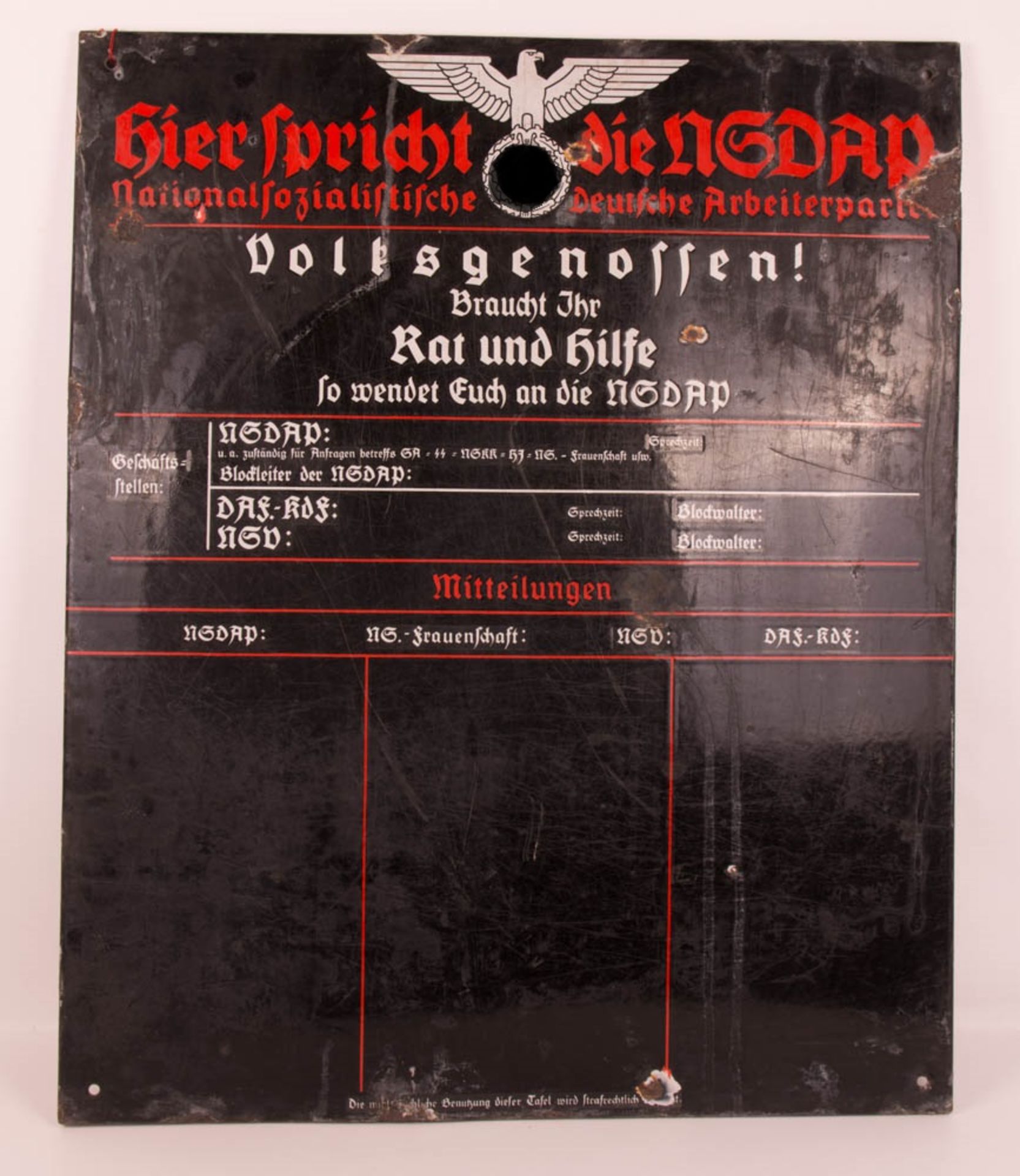 WK2: NSDAP-Mitteilungstafel.