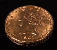 Goldmünze USA: 10 Dollar Liberty Head, 1901.