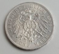 Deutsches Reich Bremen 5 Mark, 1906.