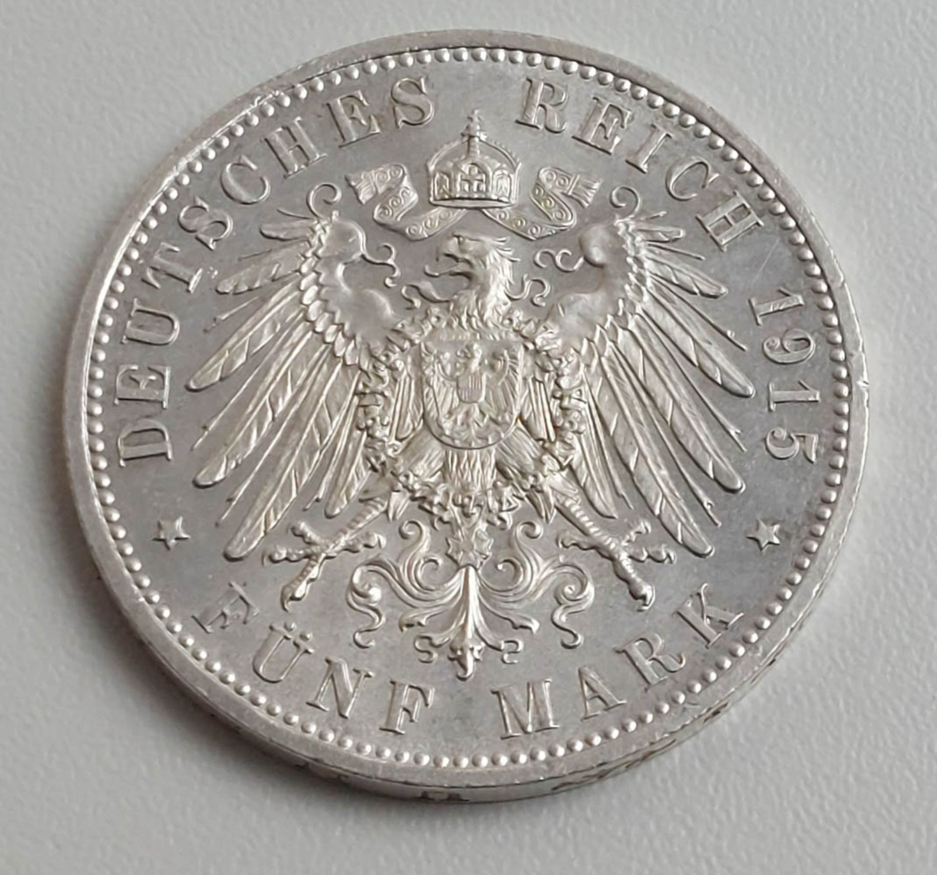 Deutsches Kaiserreich 5 Mark, 1915, Ernst August Hochzeit und Thronbesteigung. - Bild 2 aus 3