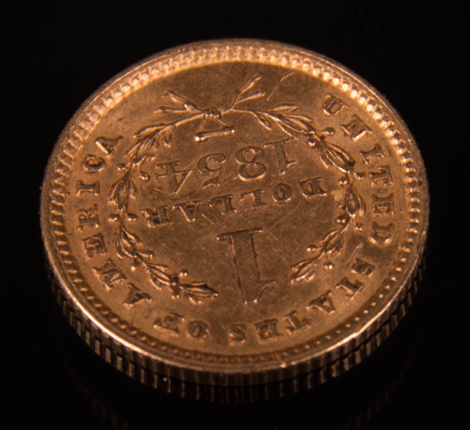 Goldmünze USA, Liberty Head, 1 Dollar 1854. - Bild 2 aus 5