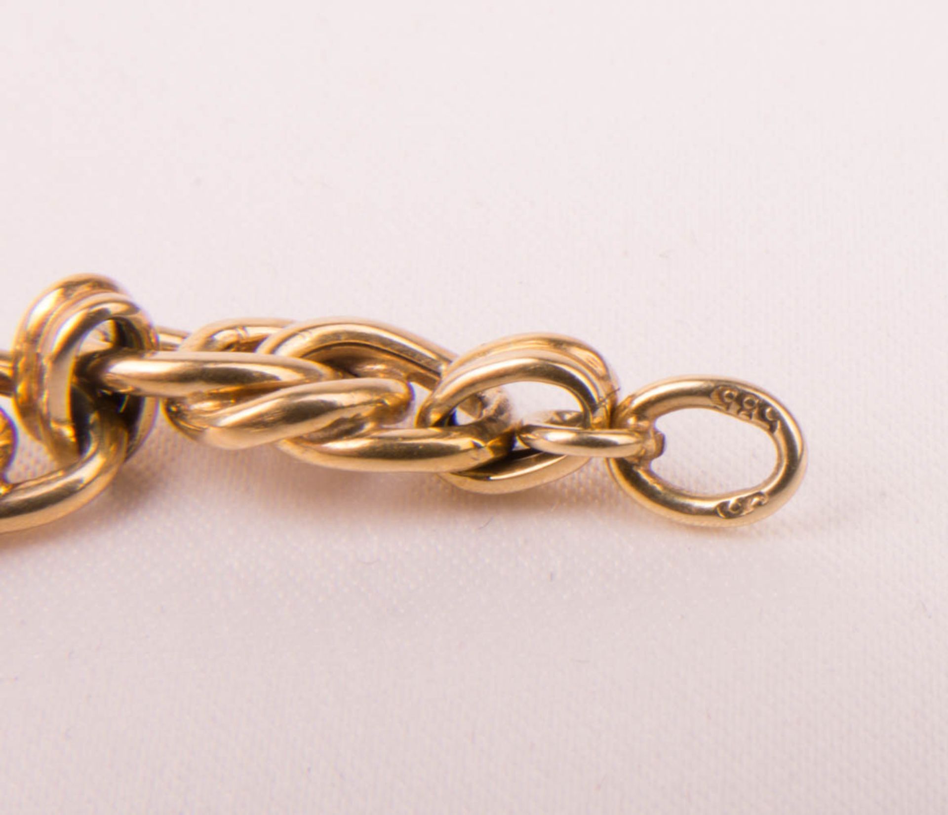 Bracelet with little heart and fine ring, 585 yellow gold. - Image 6 of 6